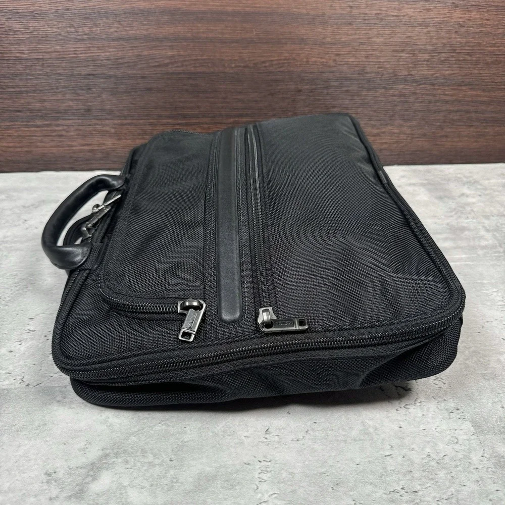 TUMI Padded 15' Laptop Files Soft Briefcase Leather Handles and Multi Pockets